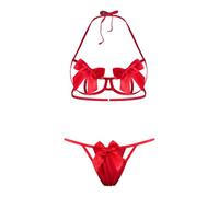 VicSec Conjunto de lencería de 2 Piezas de Sujetador + Tanga de Encaje Push-up Seductora para Mujer, Ropa Interior para Dormir, Encaje Sexy Mujer Lingerie Bordado Ropa