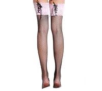 VicSec Medias de Encaje, Medias Altos Encaje Medias Muslo para Mujer, Medias Encaje Transparentes, Medias de Mujer, Talla única, Negro, Blanco, Rojo, Rose