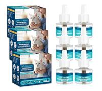 VICSOM 6 Recambios Calmante Feromonas para Gatos, Compatible con Difusores Comunes, Kit Difusor Feromonas Gatos 180 Días para Estrés, Relajación y Ansiedad, para Gatos y Gatitos (48 ml por Recarga)
