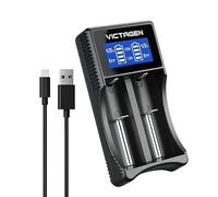 VICTAGEN Ultimate Battery Charger Set- Speedy Charging for Recargable Baterías 3,7 V Li-Ion 18650 1,2 V Ni-MH&Ni-CD, AA, AAA