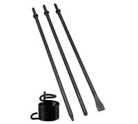 Victeut Juego de 3 piezas de punzón neumático y cincel frío de 18 pulgadas de largo, punta de punta de 7/32 pulgadas, punta de 3/8 pulgadas, cincel plano de 3/4 pulgadas, clasificación de dureza