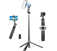 Victiv 178cm Magnético Tripode para Movil, Palo Selfie de Viaje Portátil con Mando, All-in-One Selfie Stick Trípode Movil Alto, Compatible con Magsafe para iPhone 16 15 14 13 12 Pro MAX & Android