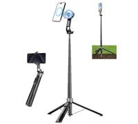Victiv 180cm Magnético Tripode para Movil, Golf Tripod con Eestaca Metálica | Palo Selfie Alto para Creador de Contenidos, con Cabezal de 1/4" Compatible con Cámara/Insta 360/ dji Pocket