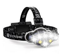 Victoper Linterna frontal recargable, superbrillante, 18000 lúmenes, 8 modos de iluminación, linterna LED recargable para camping, pesca, ciclismo, senderismo, IPX5, color negro [Clase energética