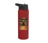 VICTOR ALIEN ENTRENA BALONCESTO EN EL GIMNASIO Stainless Steel Insulated Water Bottle