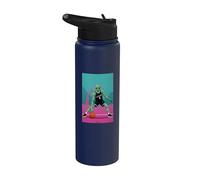 VICTOR ALIEN UN DÍA MARAVILLOSO EN LA CANCHA DE BALONCESTO Stainless Steel Insulated Water Bottle