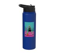 VICTOR ALIEN UN DÍA MARAVILLOSO EN LA CANCHA DE BALONCESTO Stainless Steel Insulated Water Bottle