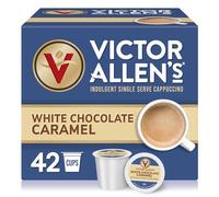 Victor Allen's Coffee Mezcla de capuchino con sabor a caramelo y chocolate blanco, 42 unidades, tazas individuales para cafeteras Keurig K-Cup