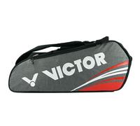 VICTOR Bolsa Doble para Raquetas, bádminton, Tenis, Squash, Color Gris/Rojo