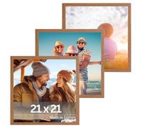 VictoR Dali Juego de 3 marcos de fotos cuadrados, 21 x 21 cm, marrón, 21 x 21 cm, 21 x 21 cm, color marrón