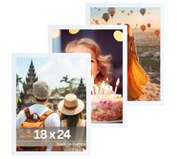 VictoR Dali - Lote de 3 marcos de fotos cuadrados de madera - 18 x 24 cm - Blanco - 18 x 24 cm - Blanco