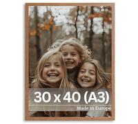 VictoR Dali Marco de fotos de madera 30x40 cm (A3) marrón - Marco de fotos de madera A3 - Marco de fotos marrón 30x40 - marco de madera moderno con vidrio acrílico a prueba de roturas