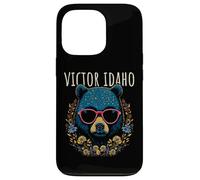 Victor Idaho - Oso con gafas, diseño de flores Carcasa para iPhone 13 Pro