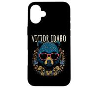 Victor Idaho - Oso con gafas, diseño de flores Carcasa para iPhone 16 Plus
