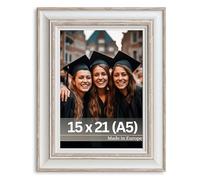 VictoR Marco de fotos 15 x 21 cm, estilo rústico, vintage, con cristal acrílico irrompible, listón: 39 x 17 mm, vintage, 15 x 20 cm