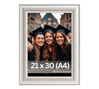 VictoR Marco de fotos 21 x 30 cm, A4, estilo rústico, con cristal acrílico irrompible, listón: 39 x 17 mm, vintage, marco de fotos 20 x 30 cm