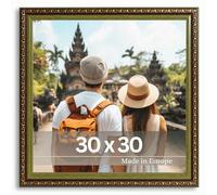 VictoR Marco de fotos antiguo "Chagall" en marrón y verde, 30 x 30 cm, decorativo, vintage, adecuado para certificados, cuadrado, barroco