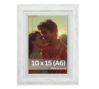 Victor Marco de Fotos Boho Blanco 10x15 cm - Acrílico Irrompible - Moldura: 30x16 mm - Estilo Vintage Casa de Campo - Marco Decorativo Extraordinario - Ideal para Fotos y Decoración.