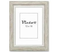 Victor Marco de Fotos Boho Gris 13x18 cm - Acrílico Irrompible - Moldura: 30x16 mm - Estilo Vintage Casa de Campo - Marco Decorativo Extraordinario - Ideal para Fotos y Decoración.