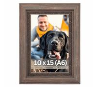 Victor Marco de Fotos Boho Marrón 10x15 cm - Acrílico Irrompible - Moldura: 30x16 mm - Estilo Vintage Casa de Campo - Marco Decorativo Extraordinario - Ideal para Fotos y Decoración.