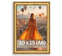 Victor Marco de Fotos David 10x15 cm - Color Oro - Acrílico irrompible - Diseño Moderno y Clásico - Estilo Art Deco - Moldura 14x17 mm