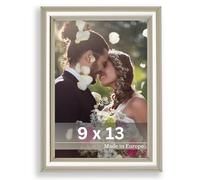 Victor Marco de Fotos David 9x13 cm - Color Plata - Acrílico irrompible - Diseño Moderno y Clásico - Estilo Art Deco - Moldura 14x17 mm