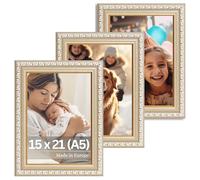 Victor Marcos de Fotos Chagall Oro Beige - Set de 3 en 15x21 cm (A5) Deco Deco Vintage - Adecuado Para Certificados - De Oro 15x21 - Barroco