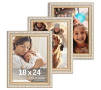 Victor Marcos de Fotos Chagall Oro Beige - Set de 3 en 18x24 cm - Deco Vintage - Adecuado Para Certificados - De Oro 18x24 - Barroco