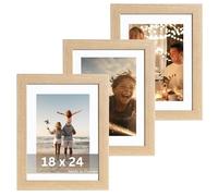 Victor Marcos de Fotos Passepartout Richter Beige Set de 3-18x24 cm con 13x18cm Passepartout - Moldura: 25x20mm - Marco Beige 18x24
