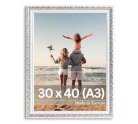 Victor Marcos de Fotos Vintage Rubens Oro Blanco en 30x40 cm (A3) - Moldura: 30x20mm - Barroco - Antiguo - Marco 30x40 Vintage - Vidrio Auténtico