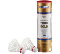 VICTOR Nylon Federball Shuttle 2000 6 unidades, Multicolor (Blanco/Rojo)