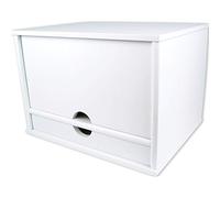 Victor Organizador de escritorio blanco puro, 10.5 cm de profundidad x 13.3 cm de ancho x 22.4 cm de alto.