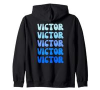 Victor Retro Name Stack Design Sudadera con Capucha
