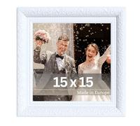 VictoR Rubens - Marco de fotos vintage barroco-antiguo (15 x 15 cm, moldura de 30 x 20 mm, cristal auténtico), cuadrado, color blanco