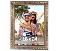 VictoR Vinci - Marco de fotos (18 x 24 cm, marco decorativo de 22 x 20 mm, cristal acrílico irrompible, parte trasera de fibra de densidad media, para formato vertical y horizontal, fabricado en