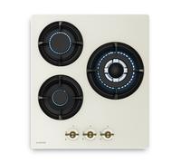 Victoria 45cm Placa de Gas 3 Fuegos Crema