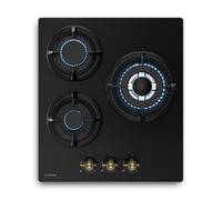Victoria 45cm Placa de Gas 3 Fuegos Negro
