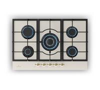 Victoria 75cm Placa de gas 5 Fuegos Crema