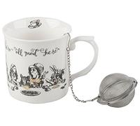 Victoria and Albert Alice in Wonderland - Juego de taza de té de porcelana con infusor de acero inoxidable, 300 ml