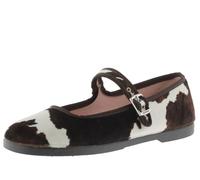 victoria Bailarinas Gong Fu Terciopelo Animal Print & Ribete Al Tono & Hebilla 1080117 para Mujer Blanco 36