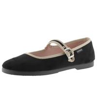 victoria Bailarinas Gong Fu Terciopelo & Ribete En Contraste & Hebilla 1080116 para Mujer Negro 37