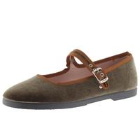 victoria Bailarinas Gong Fu Terciopelo & Ribete En Contraste & Hebilla 1080123 para Mujer Kaki 40