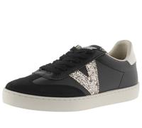 victoria Basket Berlín Ciclista Efecto Piel Bombeada & Logotipo Glitter & Puntera Serraje 1126198 para Mujer Negro 37