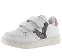 victoria Basket Tiempo Efecto Piel con Detalles Glitter & Animal Print Y Cierre DE Tira ADHERENTE Antracita 37