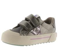 victoria Basket Tribu Efecto Piel Metalizada & Tiras Adherentes & Logotipo Glitter 1065199 para Niñas Antracita 31