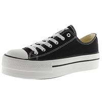victoria Basket Tribu Lona & Doble Plataforma 1061100 para Mujer Negro 38