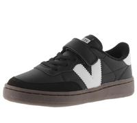 victoria Basket Unisex Oslo Efecto Piel & Piezas En Contraste & Cordón Elástico & Tira Adherente 1256100 para Niños Negro 27