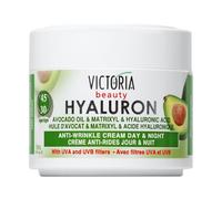 Victoria Beauty - Ácido hialurónico, crema antiarrugas, día y noche, crema de aceite de aguacate y Matrixyl con filtro UV para mayores de 30 años - 50 ml
