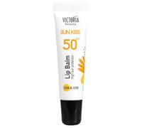 Victoria Beauty Bálsamo labial SPF 50, protector solar para labios, bálsamo labial con SPF 50, UVA y UVB, con protección de alto espectro, fórmula impermeable, 10 ml