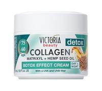 Victoria Beauty Crema de colágeno con ácido hialurónico, crema facial antienvejecimiento hialurónico con niacinamida y matrixyl 3000, crema de ojos contra arrugas, hidratante facial, 50 ml